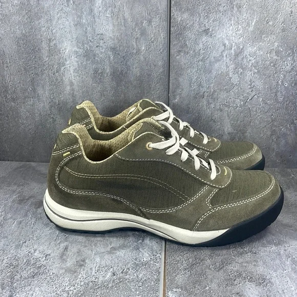 LL Bean Womens Lace Up Round Toe Olive Green Shoes Size 7.5 Sport Oxford - Picture 1 of 9